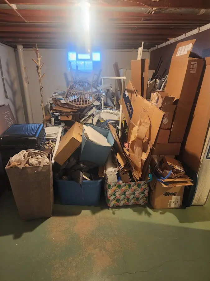 Roll-off dumpster container at job site for Cleanout Dumpster Rental in Landmark